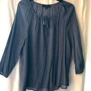 Blue polkadotted shirt